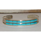 Zuni Turquoise Inlay Stacker Cuff Bracelet Sterling A.