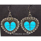 Zuni Turquoise Inlay & Sterling Silver Heart Dangle