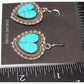 Zuni Turquoise Inlay & Sterling Silver Heart Dangle