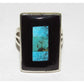 Zuni Turquoise Jet Ring by Harlan Coonsis Sz 7 Native