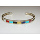 Zuni Turquoise Multi Stone Inlay Stacker Cuff Bracelet