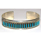 Zuni Turquoise Needlepoint Cuff Bracelet Sterling Silver