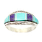 Zuni Turquoise Sugilite Inlay Ring Sz 9 Sterling Silver D.