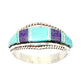 Zuni Turquoise Sugilite Inlay Ring Sz 9 Sterling Silver D.
