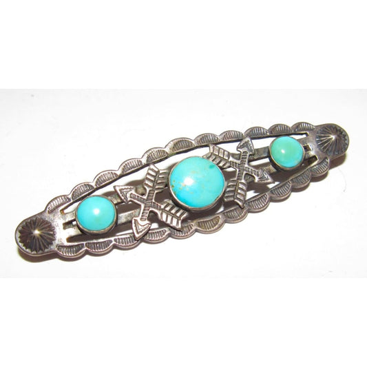 Fred Harvey Era Arrows Brooch Pin Navajo Sterling Silver 