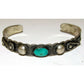 Fred Harvey Era Bracelet Navajo Coin Silver Turquoise Cuff Old Pawn Stacker Fred Harvey