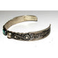 Fred Harvey Era Bracelet Navajo Coin Silver Turquoise Cuff Old Pawn Stacker Fred Harvey