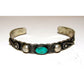 Fred Harvey Era Bracelet Navajo Coin Silver Turquoise Cuff Old Pawn Stacker Fred Harvey