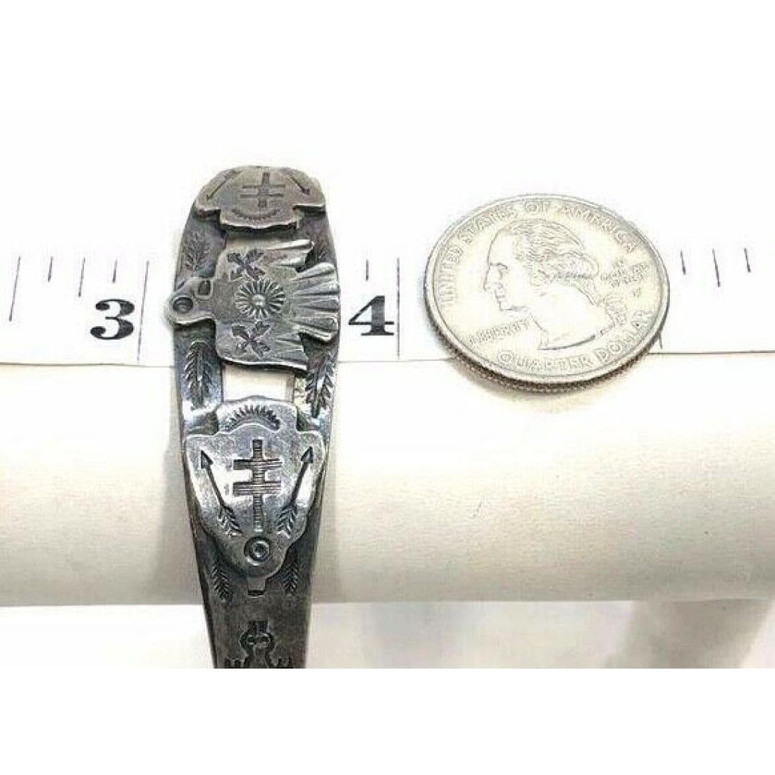 Fred Harvey Era Bracelet Navajo Sterling Thunderbird Arrows 