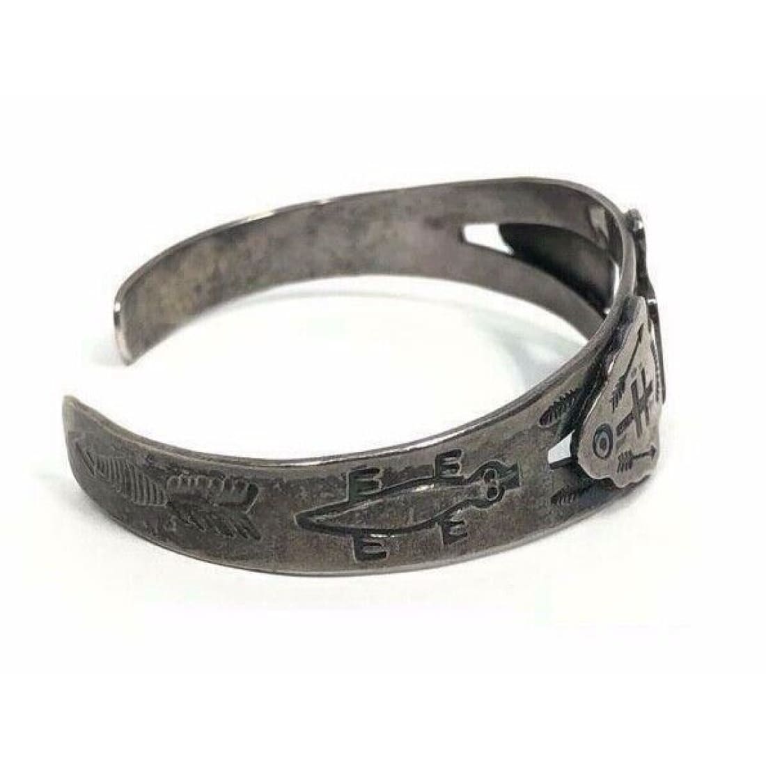 Fred Harvey Era Bracelet Navajo Sterling Thunderbird Arrows 