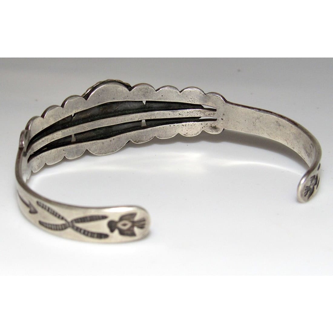 Fred Harvey Era Bracelet Navajo Sterling Turquoise Arrows 