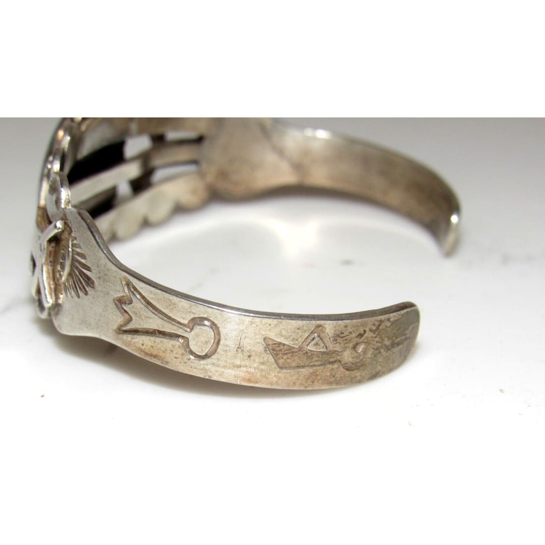 Fred Harvey Era Bracelet Navajo Sterling Turquoise Dog/Horse