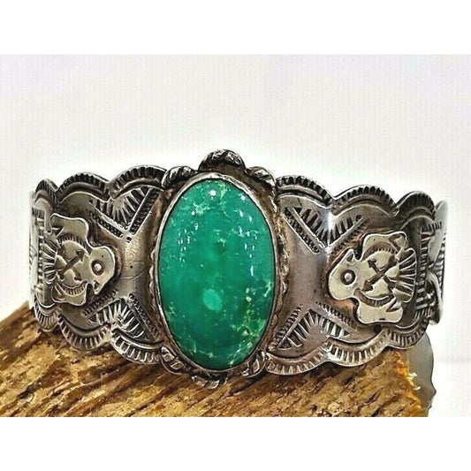 Fred Harvey Era Bracelet Navajo Sterling Turquoise 