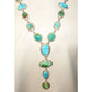 Huge Navajo Sonoran Gold & Royston Turquoise Lariat Necklace