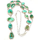 Huge Navajo Sonoran Gold Turquoise Lariat Necklace Sterling 