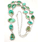 Huge Navajo Sonoran Gold Turquoise Lariat Necklace Sterling 