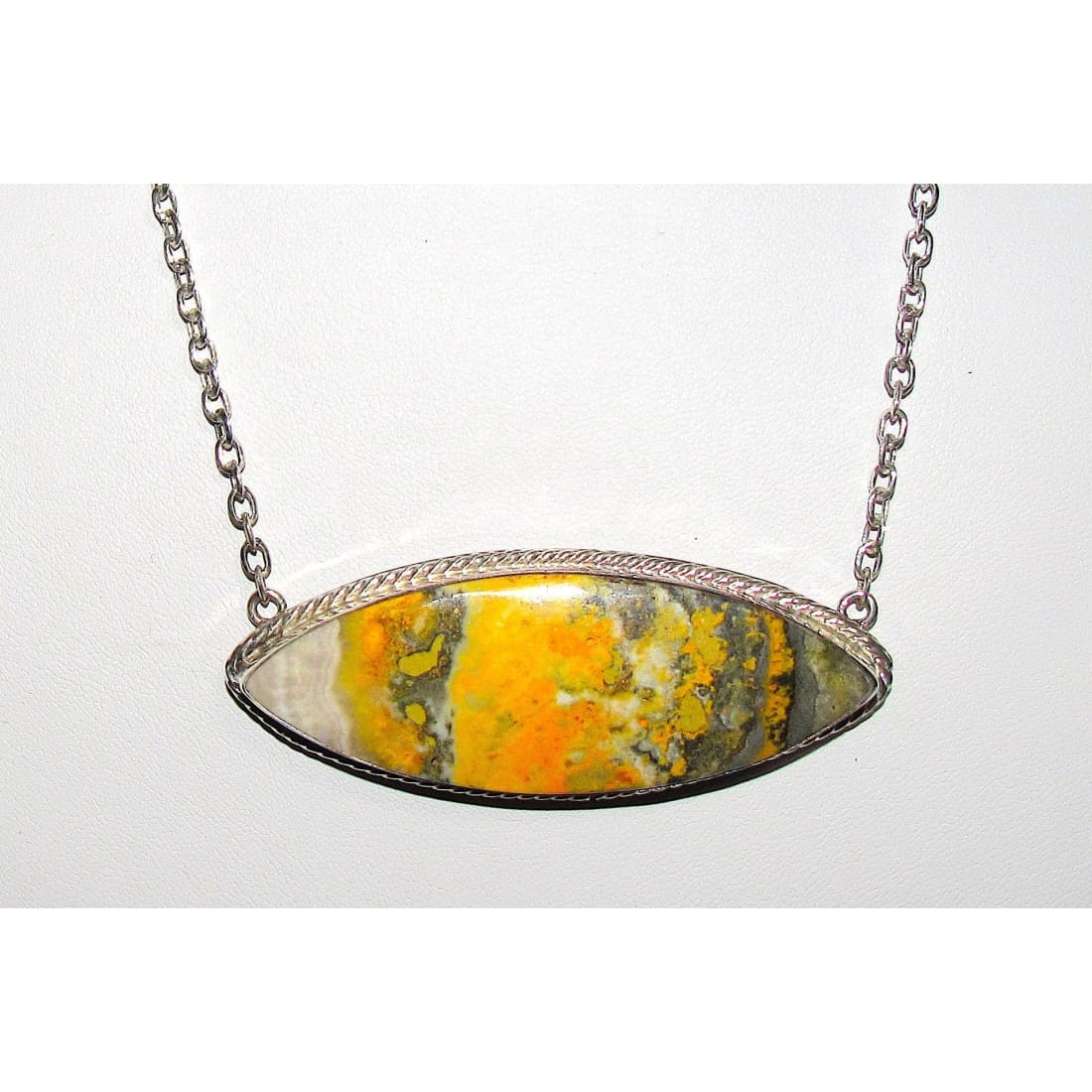 Huge Navajo Sterling Bumblebee Jasper Bar Necklace Native American Signed Statement Necklace The Southwestern Style Gallery