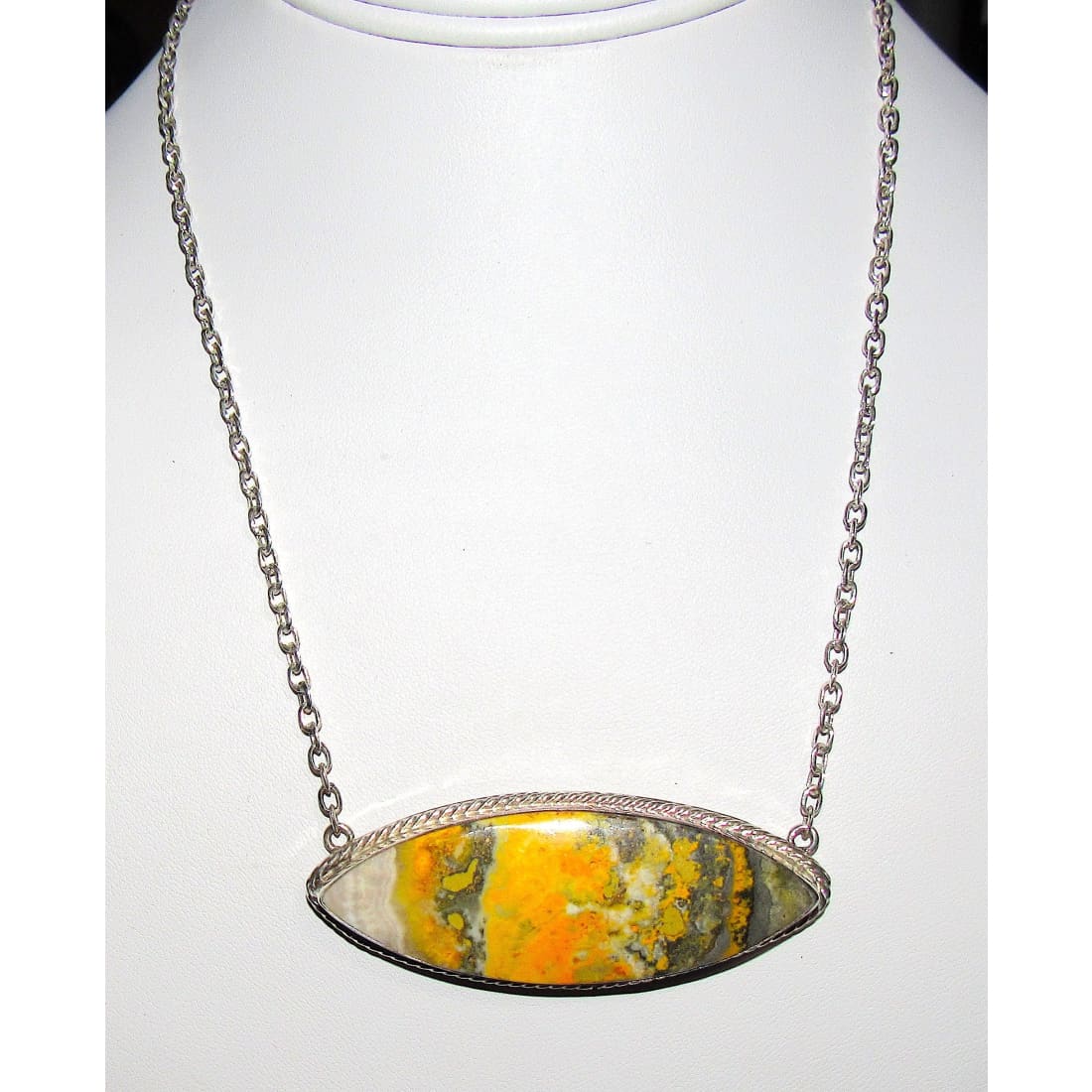 Huge Navajo Sterling Bumblebee Jasper Bar Necklace Native American Signed Statement Necklace The Southwestern Style Gallery