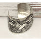 Huge Navajo Sterling Silver Hummingbirds Storyteller Cuff Bracelet Vintage Pawn Native American 90 GR The Southwestern Style Gallery