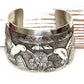Huge Navajo Sterling Silver Hummingbirds Storyteller Cuff Bracelet Vintage Pawn Native American 90 GR The Southwestern Style Gallery