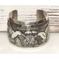 Huge Navajo Sterling Silver Hummingbirds Storyteller Cuff Bracelet Vintage Pawn Native American 90 GR The Southwestern Style Gallery