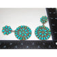 Large Navajo Turquoise Cluster Dangle Earrings Sterling 
