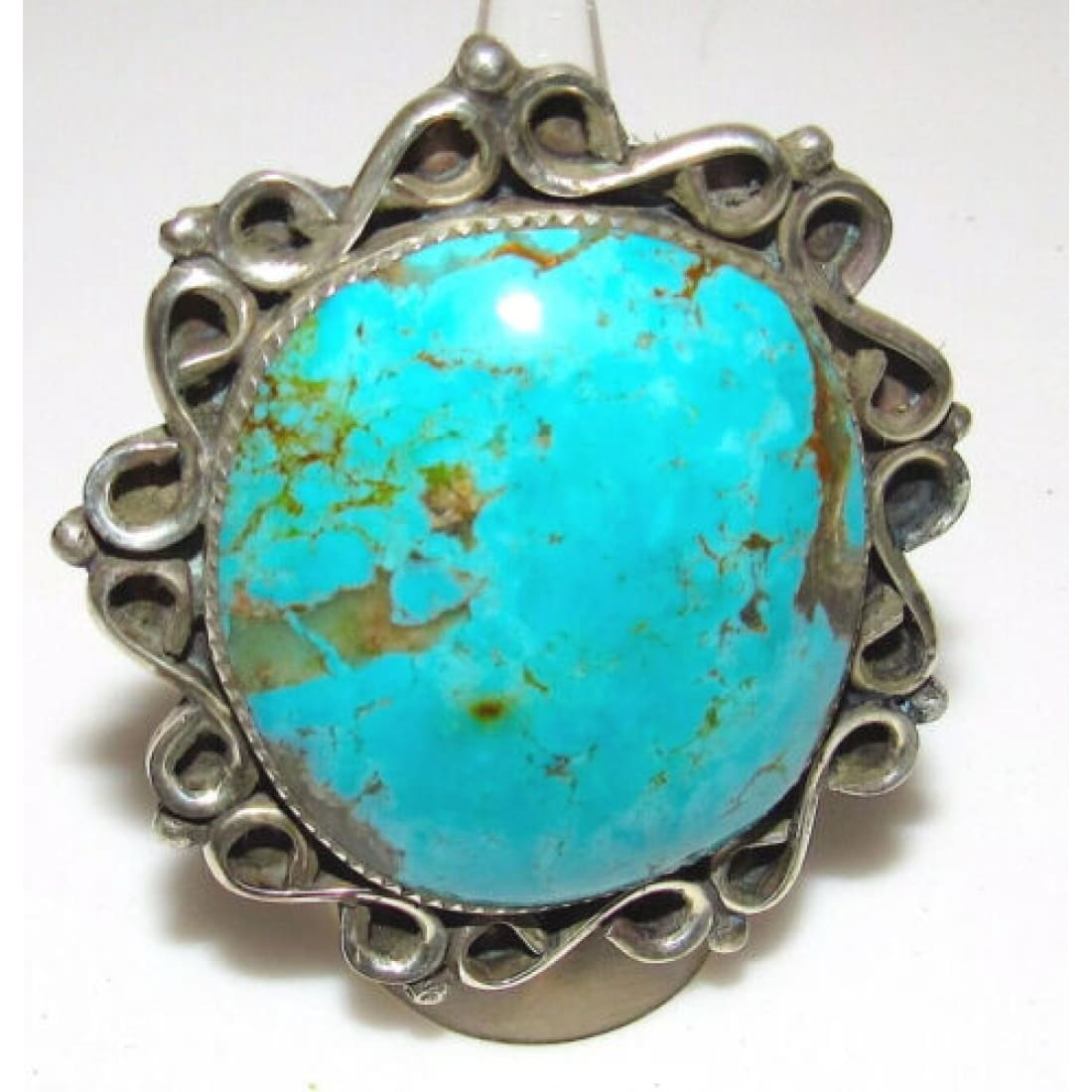 Massive Native American Ring Sz 8 Royston Turquoise San 