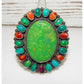 Massive Navajo Carico Lake Turquoise Spiny Cluster Ring Sz 9 Anthony Skeets The Southwestern Style Gallery