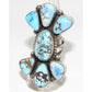Massive Navajo Golden Hills Turquoise Cluster Ring Sz 6.5 
