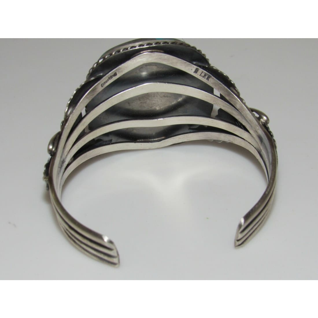 Massive Navajo Number 8 Turquoise Cuff Bracelet Sterling Signed Native American Native American