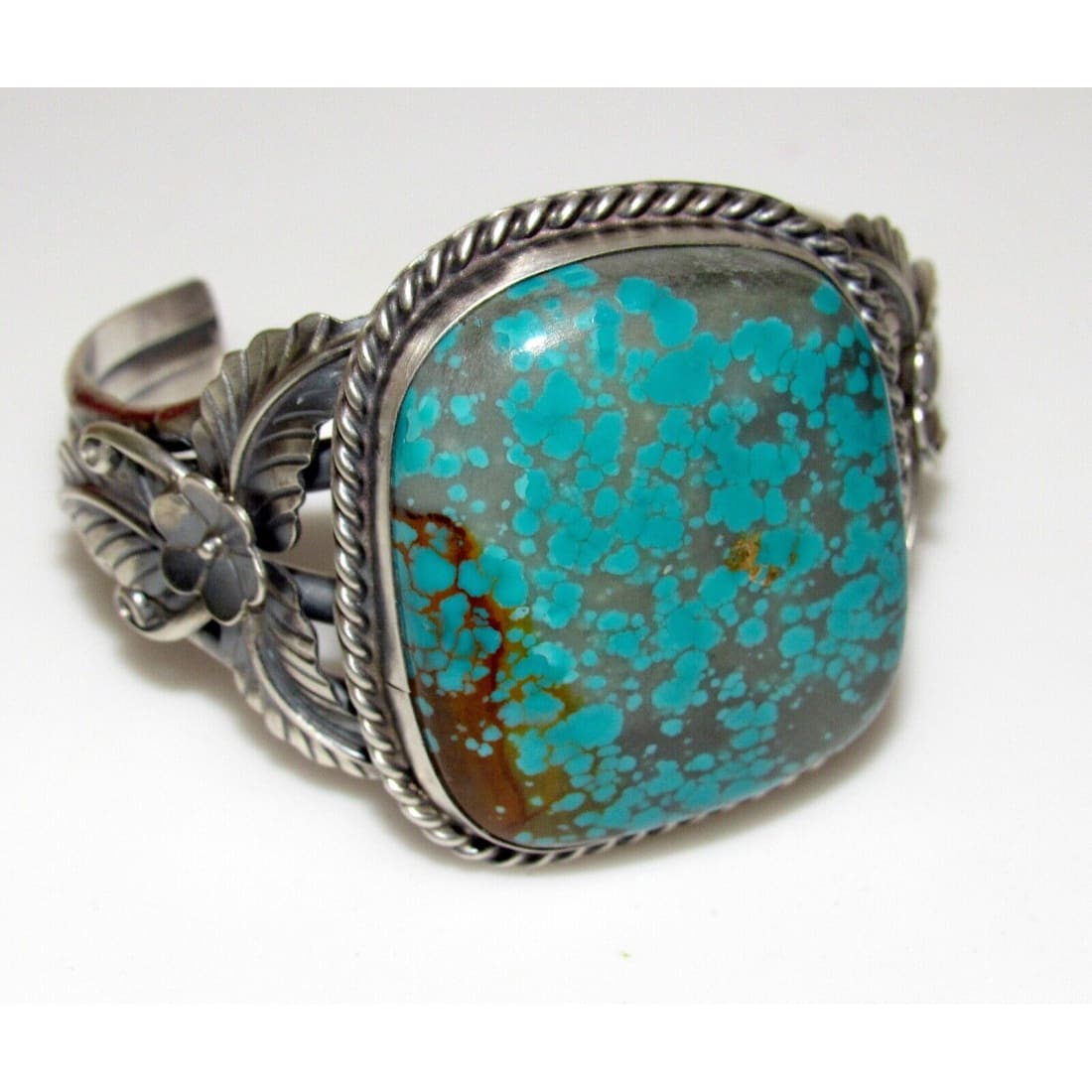 Massive Navajo Number 8 Turquoise Cuff Bracelet Sterling Signed Native American Native American