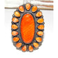 Massive Navajo Orange Spiny Cluster Ring Sz 8 Sterling 