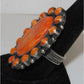 Massive Navajo Orange Spiny Cluster Ring Sz 9 Sterling