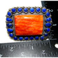 Massive Navajo Orange Spiny & Lapis Cluster Ring Sz 9 