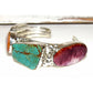 Massive Navajo Royston Turquoise Spiny Oyster Sterling Statement Cuff Bracelet Native American