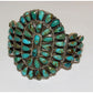 Massive Navajo Turquoise Cluster Cuff Bracelet Sterling 