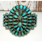 Massive Navajo Turquoise Cluster Cuff Bracelet Sterling 