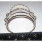 Massive Navajo Turquoise Cluster Cuff Bracelet Sterling 