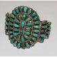 Massive Navajo Turquoise Cluster Cuff Bracelet Sterling 