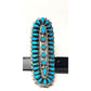 Massive Navajo Turquoise Cluster Ring Sz 7.5 Sterling Silver