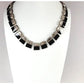 Mexican Taxco Necklace Sterling Silver Black Obsidian 16 