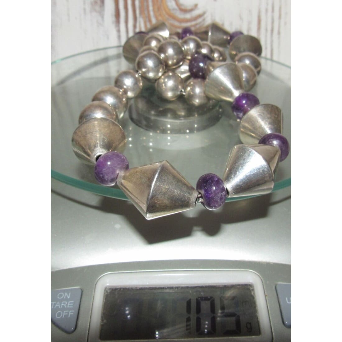 MOD Taxco Mexico Necklace Amethyst Sterling Silver Beads 