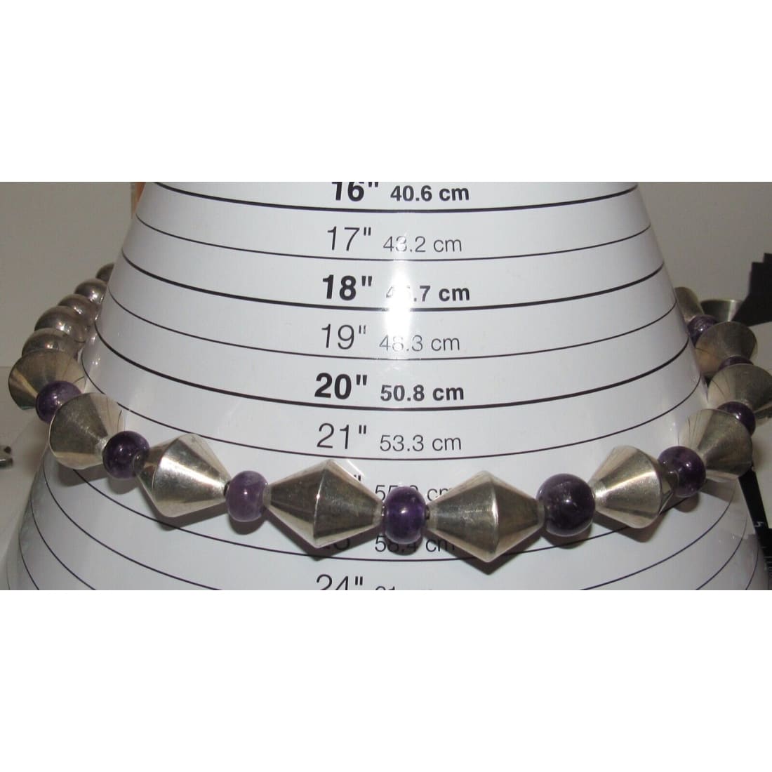 MOD Taxco Mexico Necklace Amethyst Sterling Silver Beads 