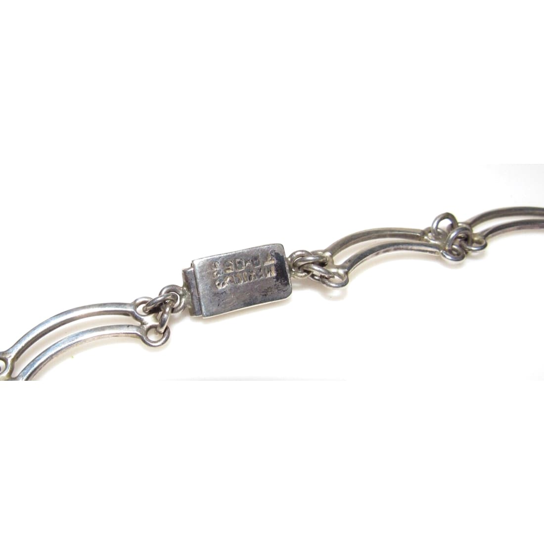 Modernist Taxco Mexico Necklace Sterling Silver 17L Choker 