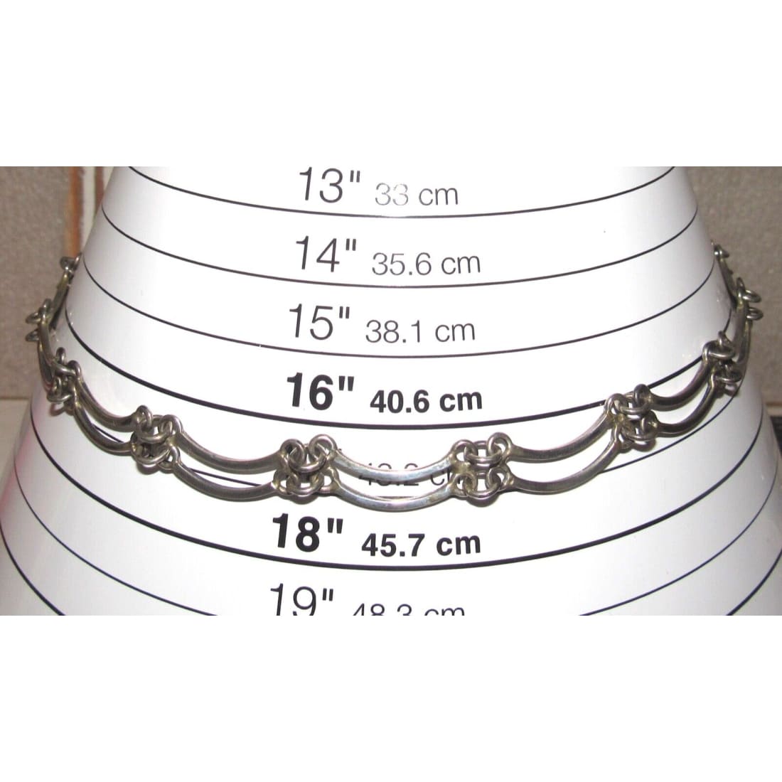 Modernist Taxco Mexico Necklace Sterling Silver 17L Choker 