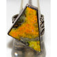 Native American Bumblebee Jasper Ring Sz 8 Signed Sterling 