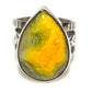 Native American Bumblebee Jasper Ring Sz 8 Signed Sterling 