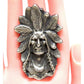 Native American Indian Chief Ring Size 9 Tufa Cast Sterling Silver Ring Signed 43Gr The Southwestern Style Gallery