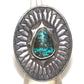Native American Number 8 Turquoise Concho Ring Sz 7 Sterling