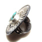 Native American Number 8 Turquoise Concho Ring Sz 7 Sterling